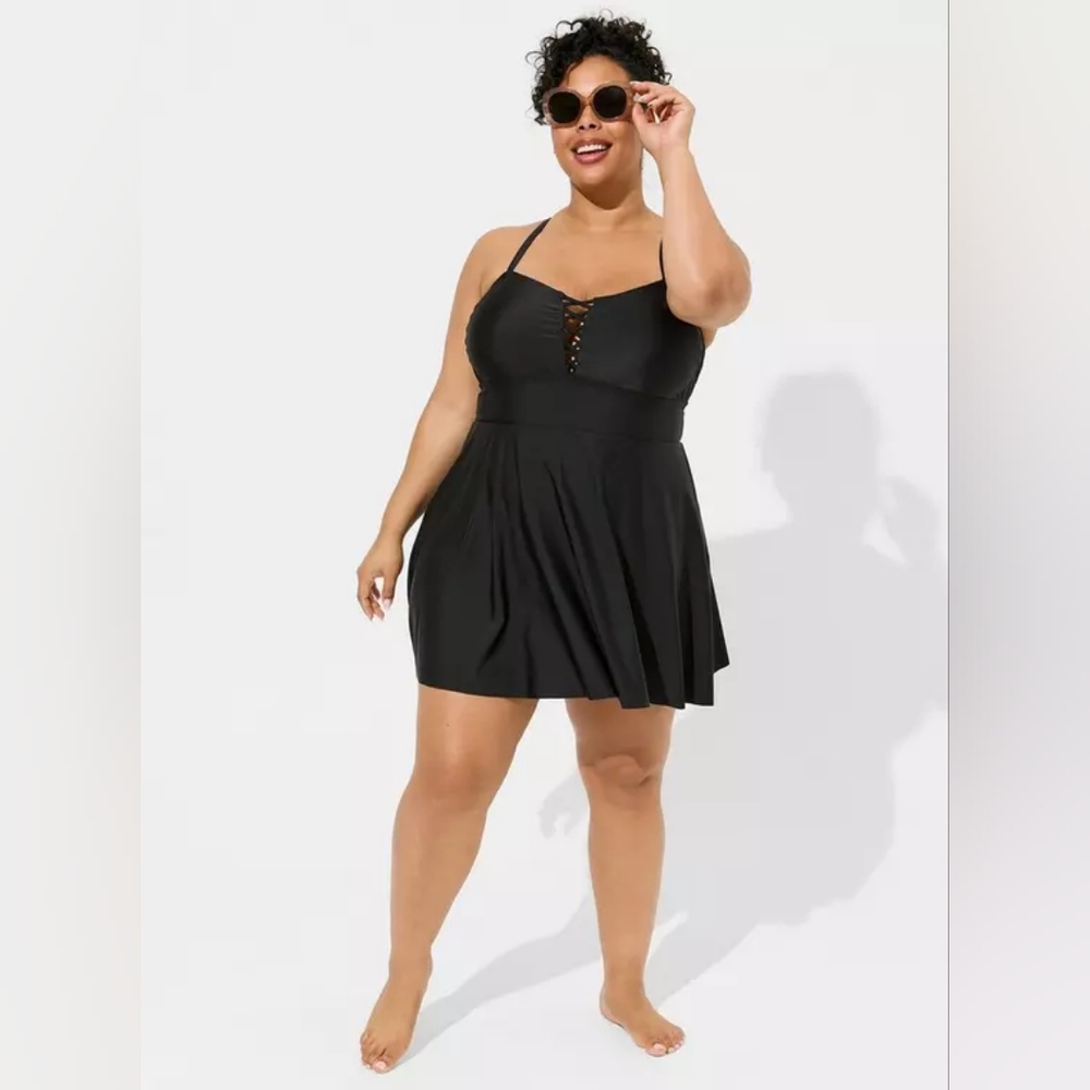 Elegant Black Women's Swim Dress